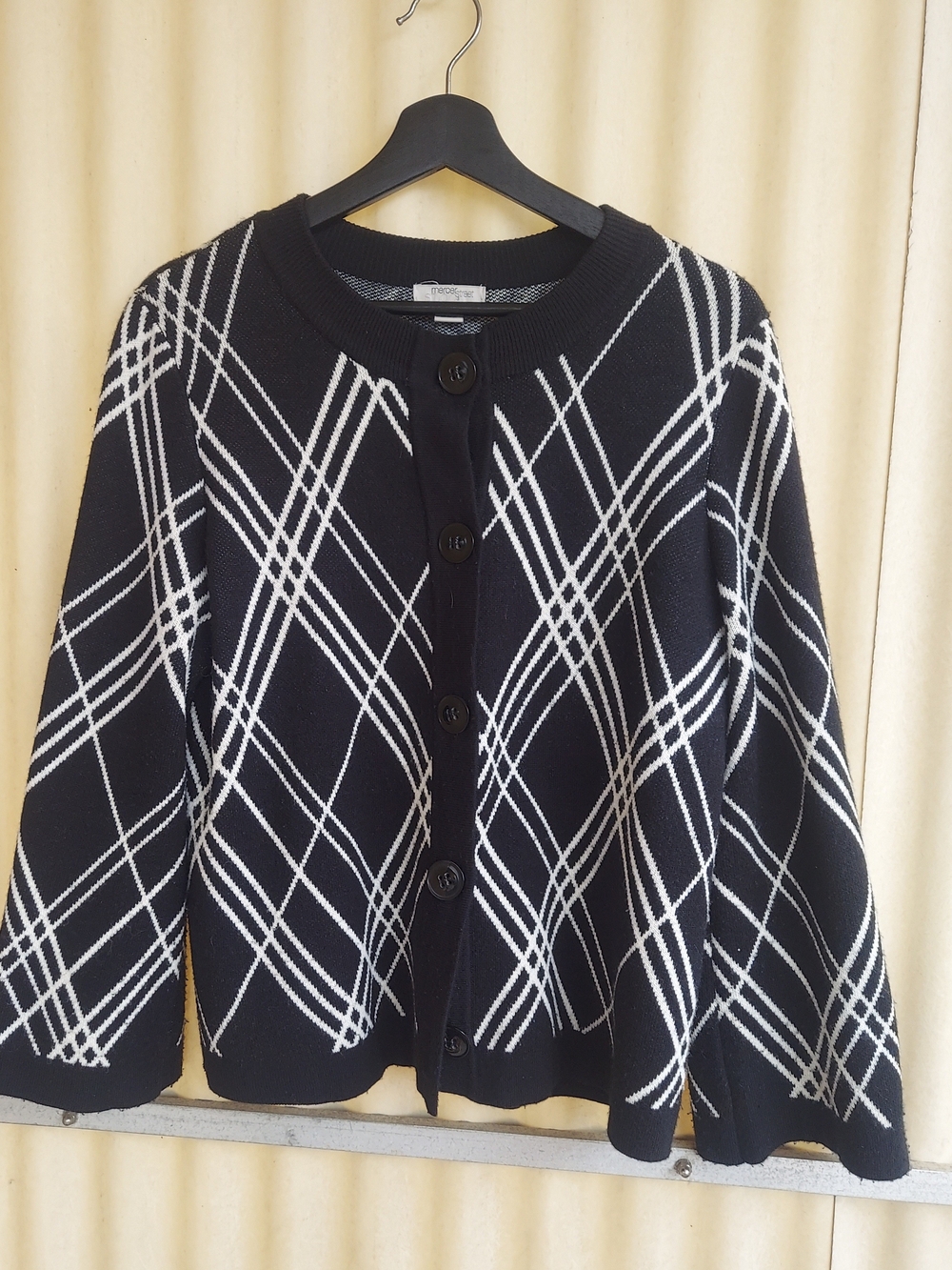 Mercer Street Studio Black and White Plaid Button-Front Cardigan